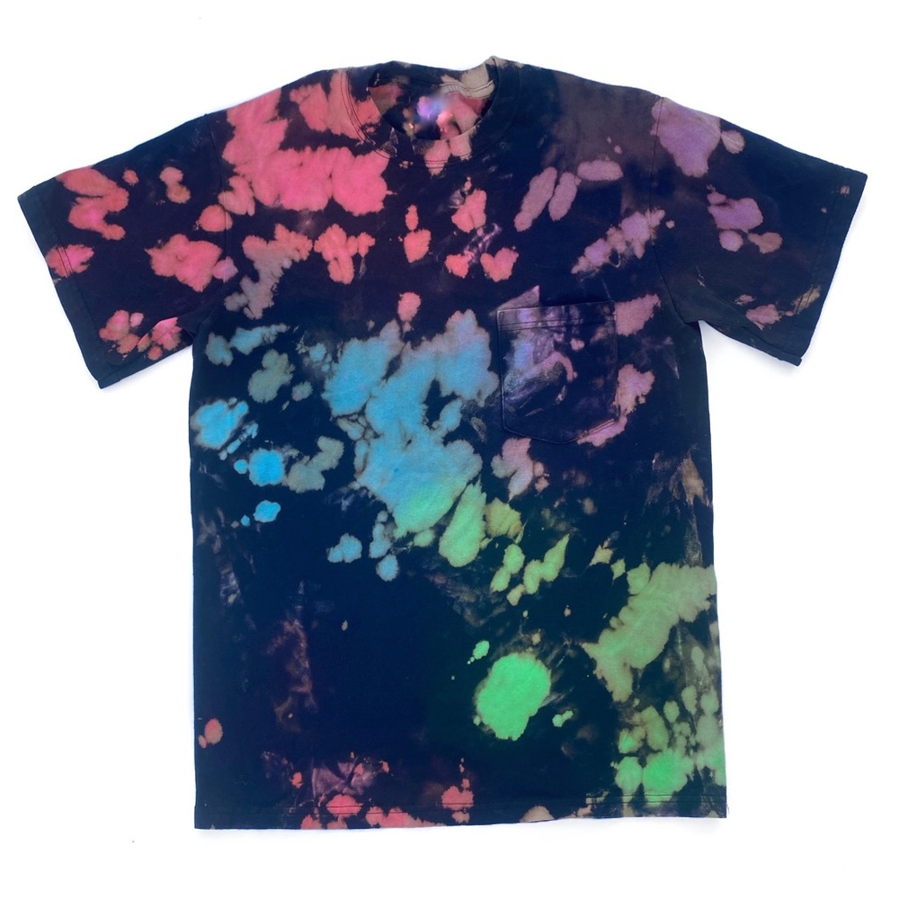 Rainbow pocket tee custom tie dye
